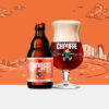 bottiglia e bicchiere di birra mc chouffe
