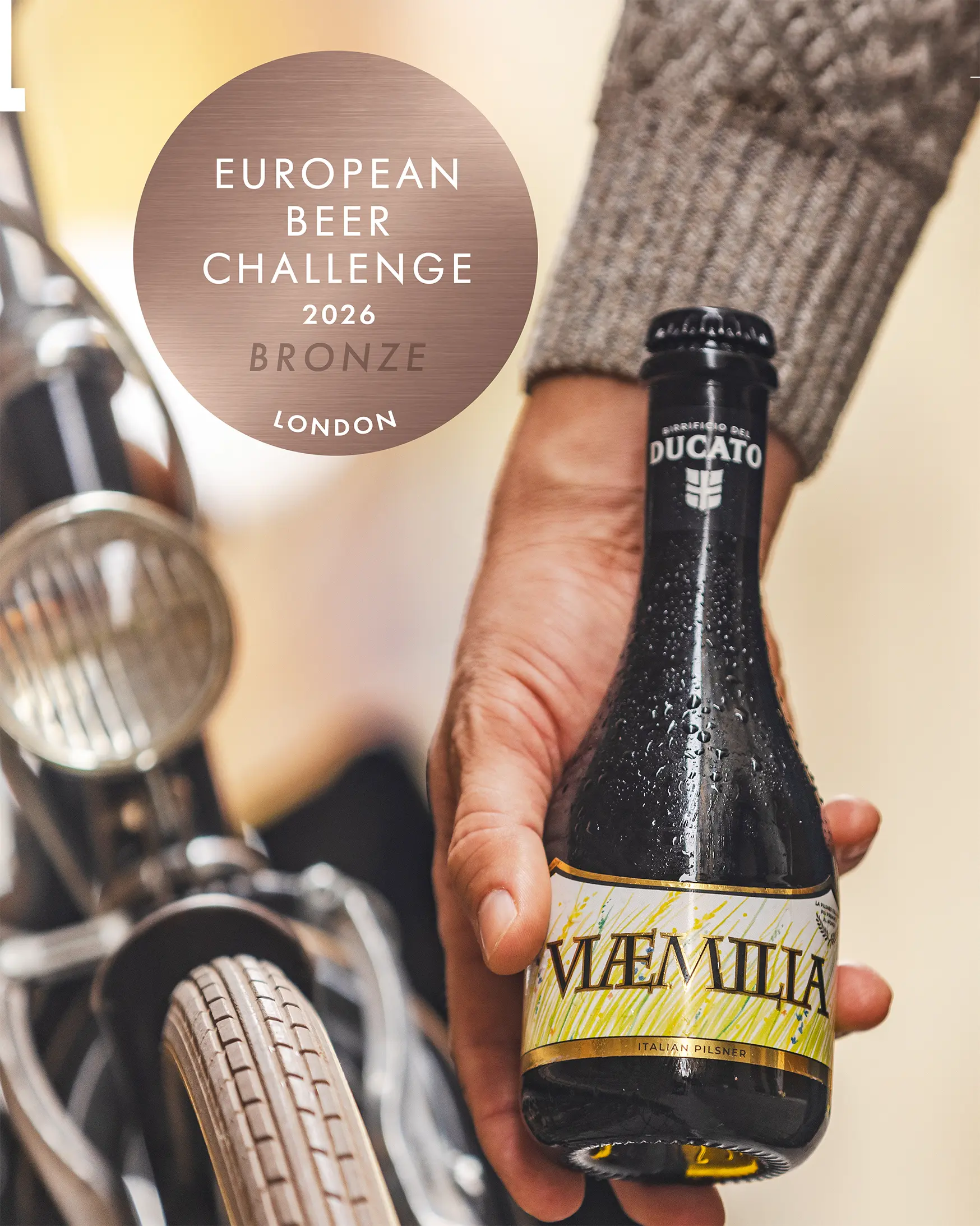Birra Viaemilia Italian Pilsner Birrificio del Ducato - Medaglia di Bronzo European Beer Challenge 2026 London.